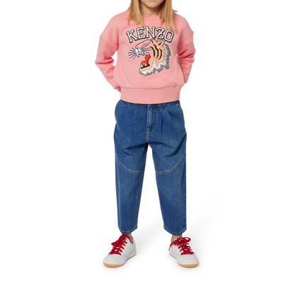 Sweatshirt de algod&atilde;o bordada KENZO KIDS GIRL