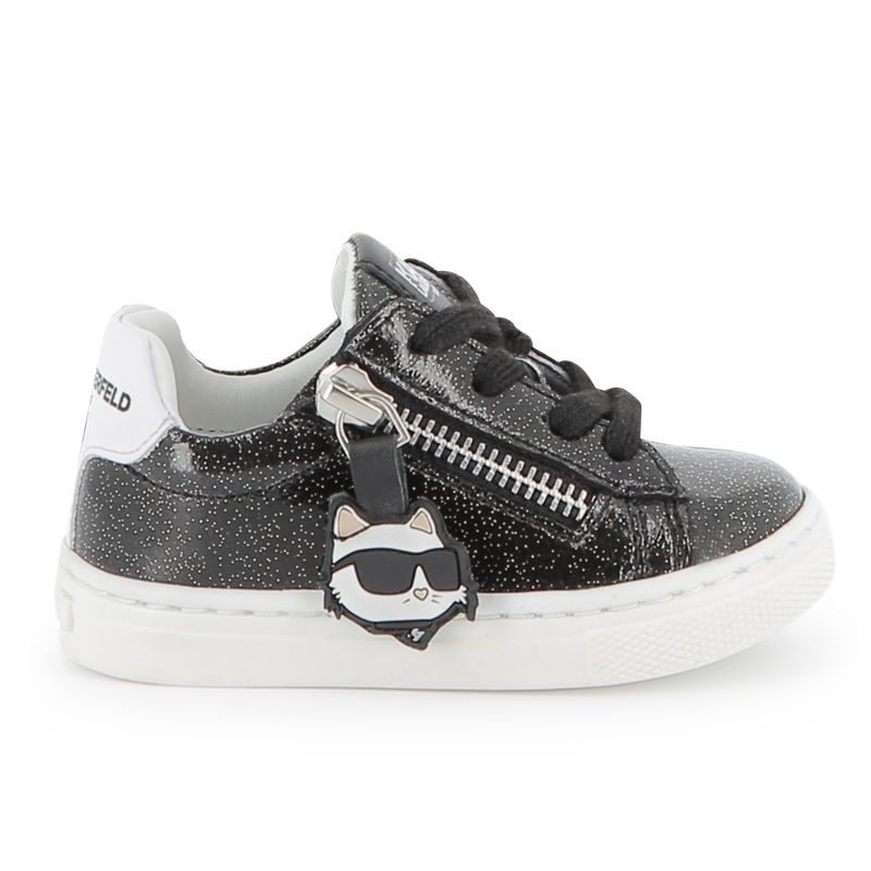 Tênis de couro de cano baixo KARL LAGERFELD KIDS 
                    GIRL