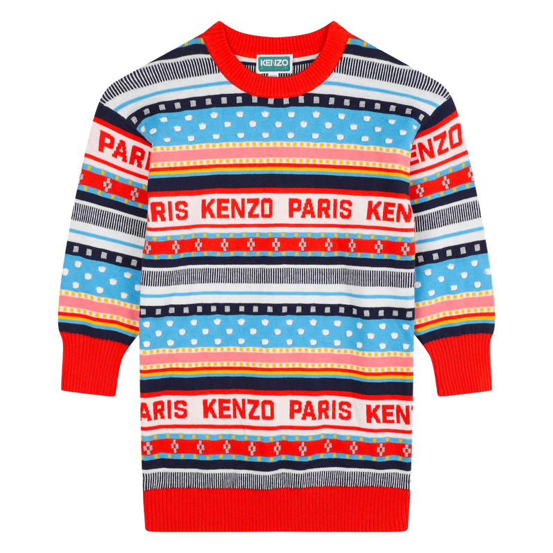 Vestido em malha jacquard KENZO KIDS 
                        GIRL