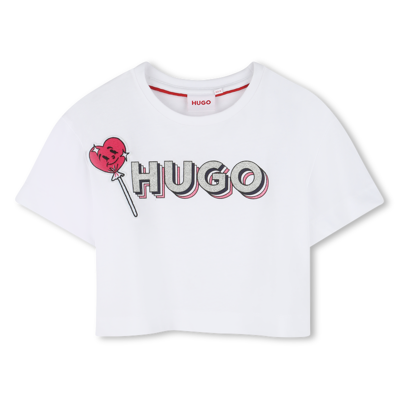 T-shirt com log&oacute;tipo HUGO 
                        GIRL