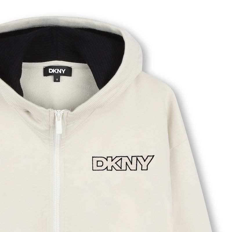 Casaco em molet&atilde;o com capuz DKNY 
                        UNISEX