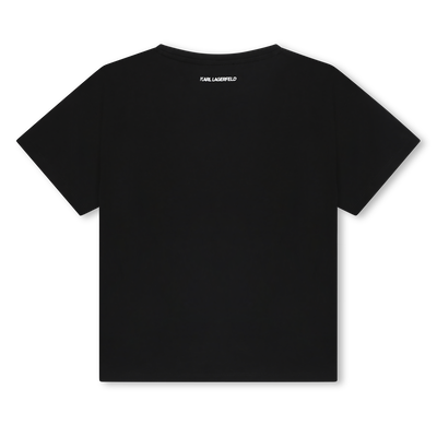 T-shirt com logótipo bordado KARL LAGERFELD KIDS GIRL