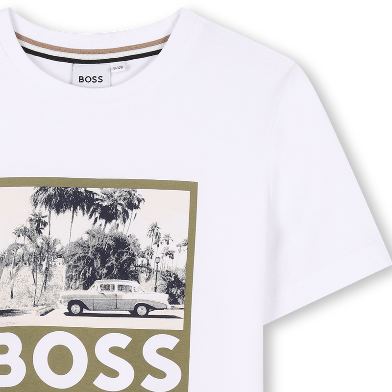 T-shirt manga curta em algod&atilde;o BOSS 
                        BOY