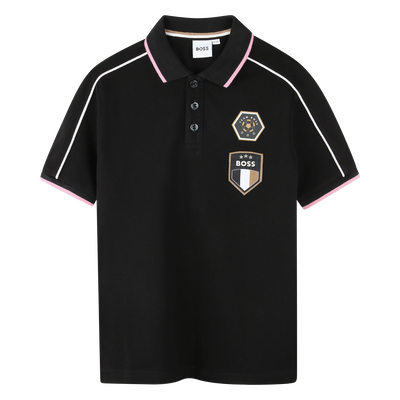 Polo de manga curta em algod&atilde;o BOSS BOY