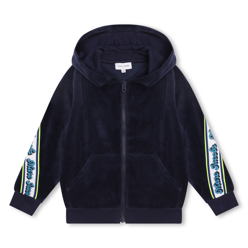Velvet zip-up hoodie THE MARC JACOBS 
                    BOY
