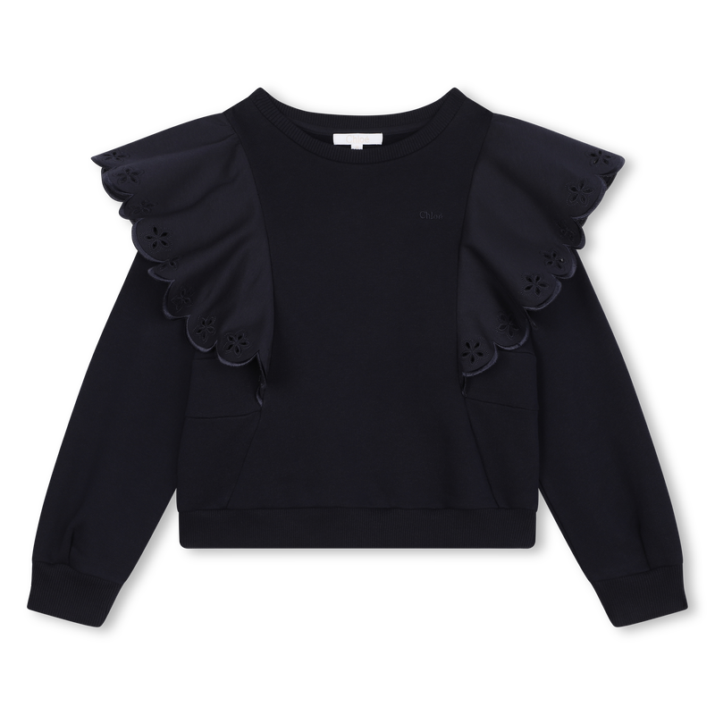 Sweatshirt moletão com folhos CHLOE 
                    GIRL