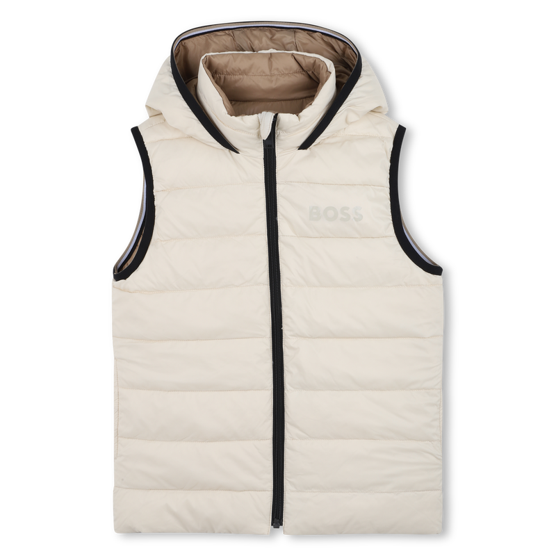 Casaco acolchoado com capuz efeito flano BOSS 
                        BOY