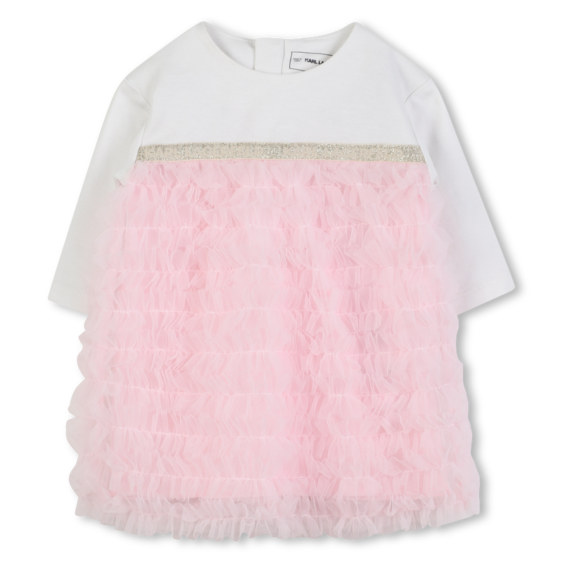 Vestido formal de algodão KARL LAGERFELD KIDS 
                    GIRL