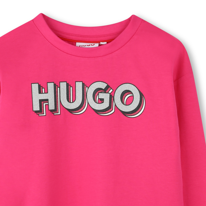 T-shirt estampada com log&oacute;tipo HUGO 
                        GIRL