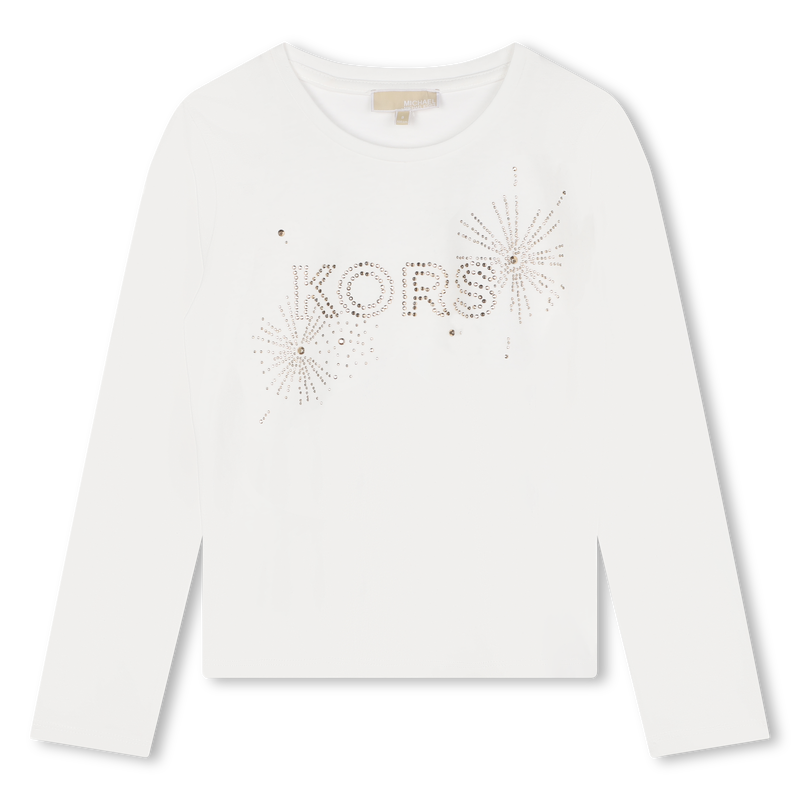Long-Sleeved Cotton T-Shirt MICHAEL KORS 
                    GIRL