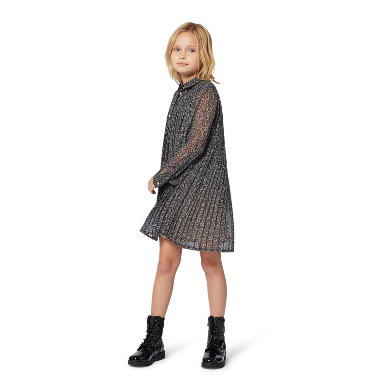 Vestido plissado de manga comprida MICHAEL KORS 
                    GIRL