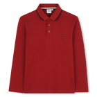 Camisa p&oacute;lo de manga comprida, VERMELHO ESCURO, hi-res