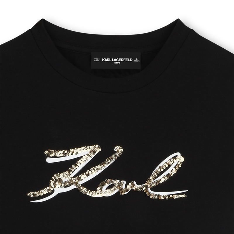T-shirt com lantejoulas KARL LAGERFELD KIDS 
                        GIRL
