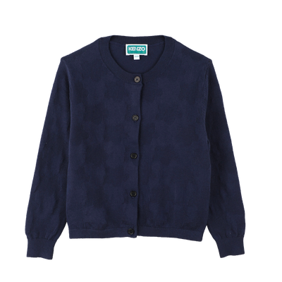 Cardig&atilde; liso com bot&otilde;es KENZO KIDS MENINA