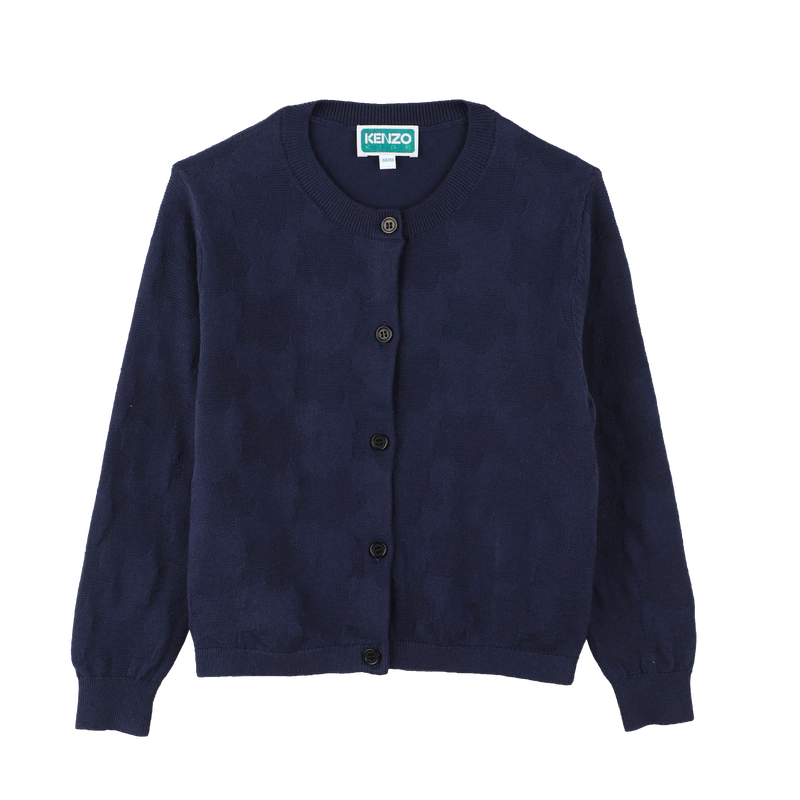 Cardig&atilde; liso com bot&otilde;es KENZO KIDS 
                        MENINA