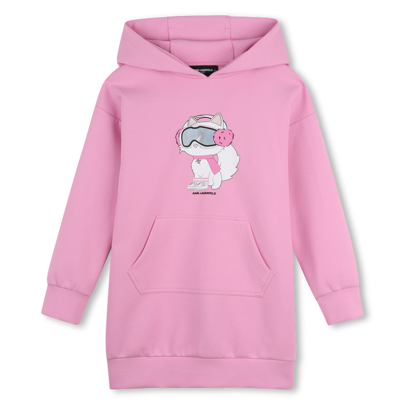 Vestido com capuz KARL LAGERFELD KIDS 
                        GIRL