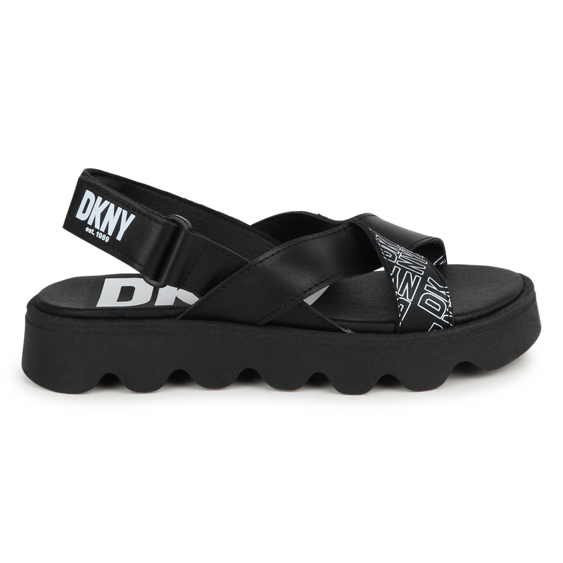 Sandálias de couro com velcro DKNY 
                    GIRL