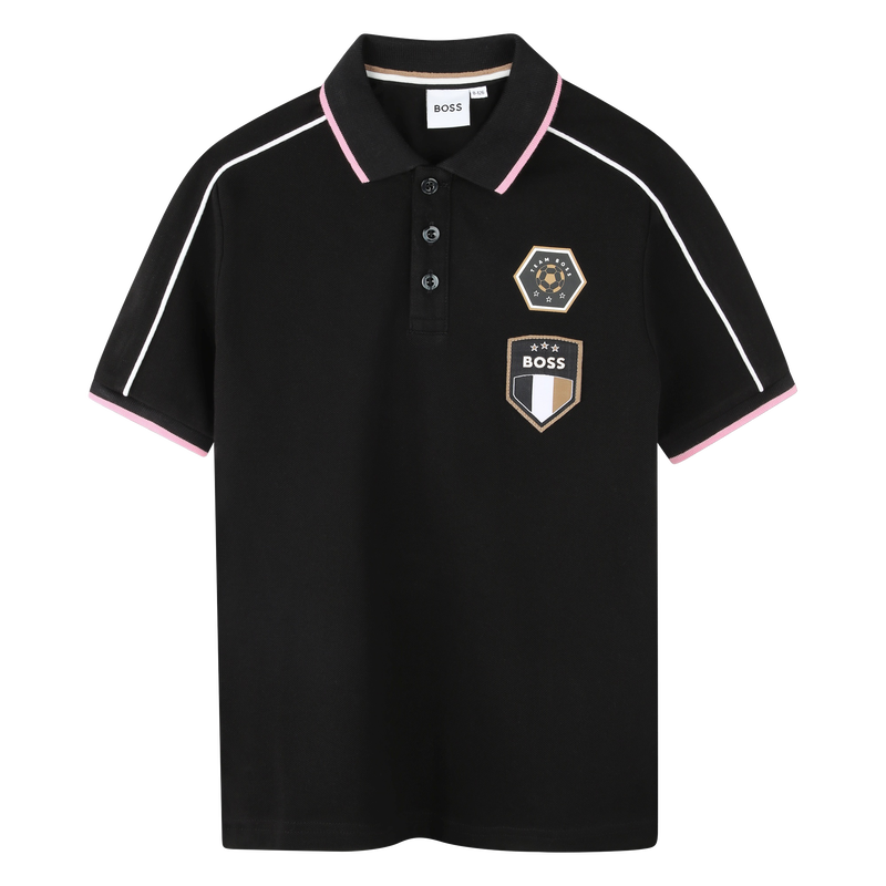 Polo de manga curta em algod&atilde;o BOSS 
                        BOY