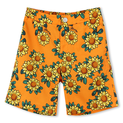 Bermudas em cetim de algod&atilde;o KENZO KIDS BOY