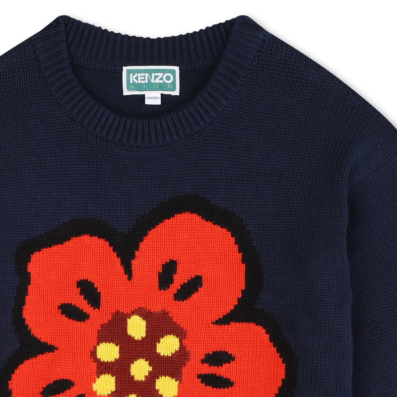 Vestido em malha jacquard KENZO KIDS 
                        GIRL