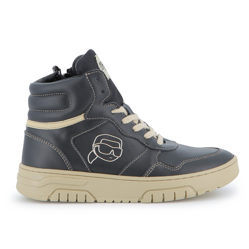 Tênis de cano alto com cadarço KARL LAGERFELD KIDS 
                    BOY