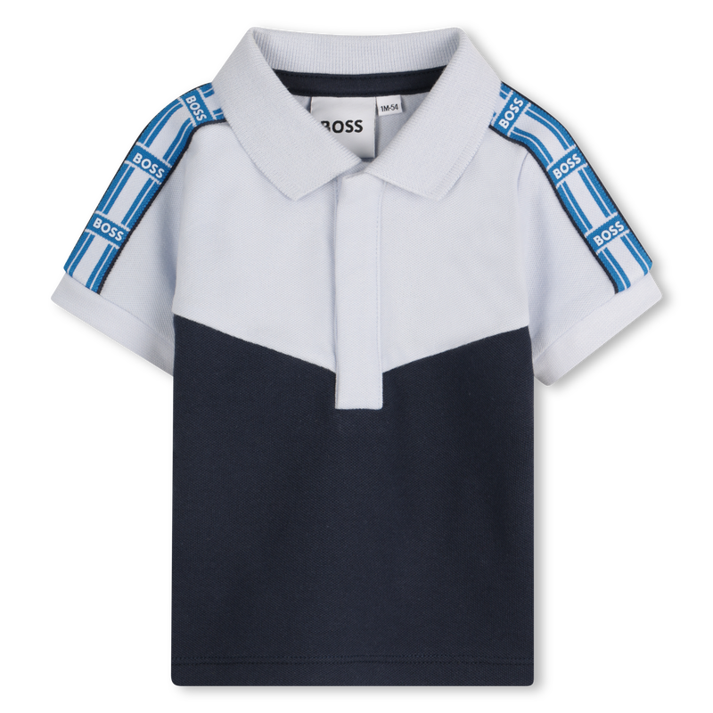 Polo com tran&ccedil;as nas mangas BOSS 
                        BOY