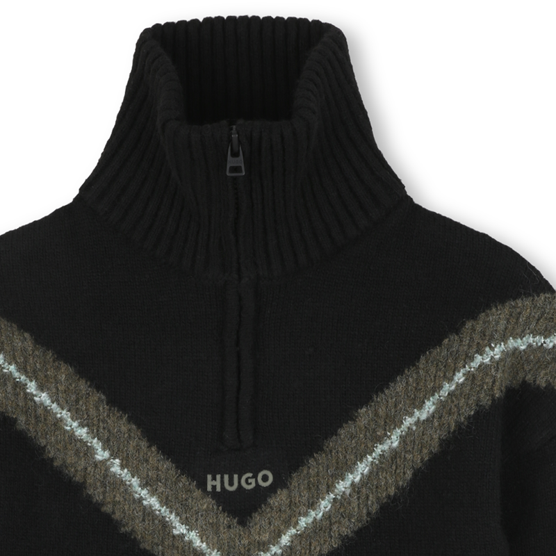 Camisola com gola alta com fecho de correr HUGO 
                    BOY