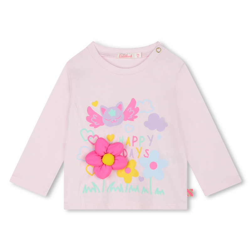 T-shirt algod&atilde;o manga comprida BILLIEBLUSH 
                        GIRL