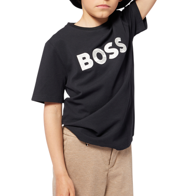 T-shirt bordada em algod&atilde;o BOSS BOY