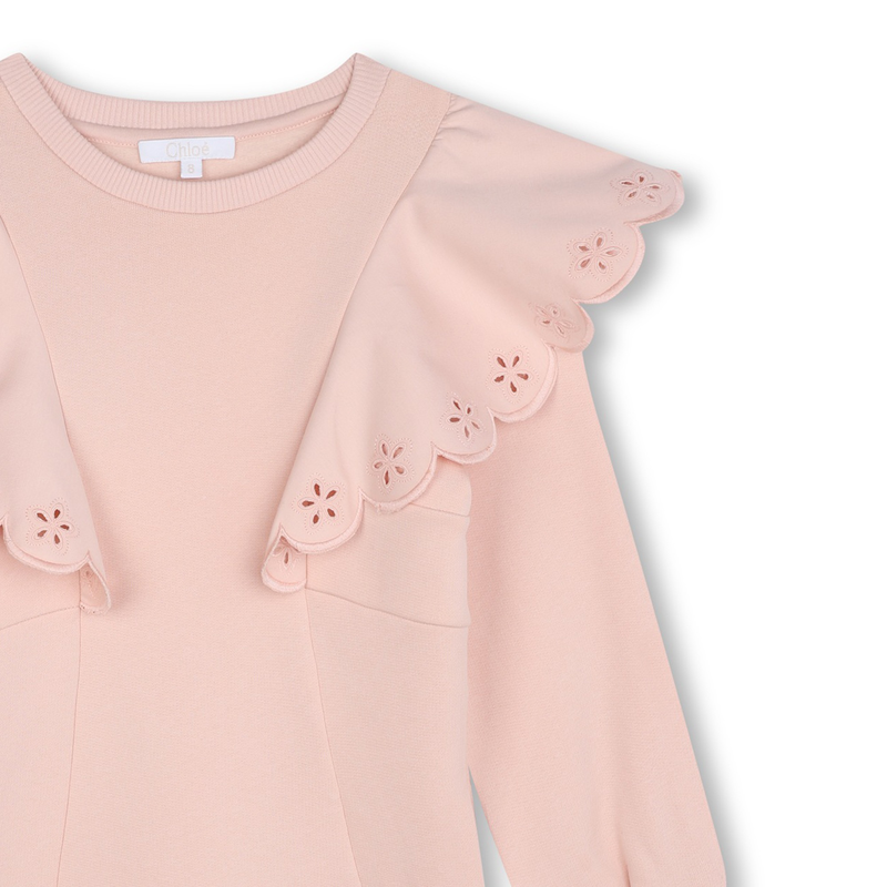 Vestido de molet&atilde;o com folhos CHLOE 
                        GIRL