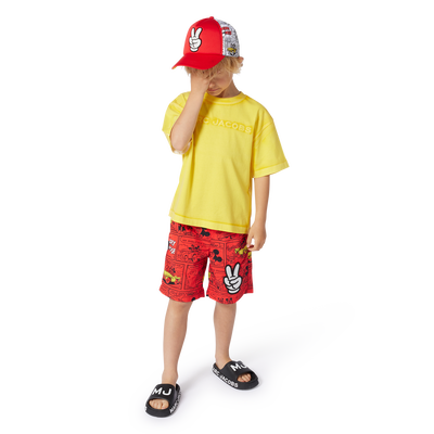 T-shirt de algod&atilde;o com bordado MARC JACOBS UNISEX