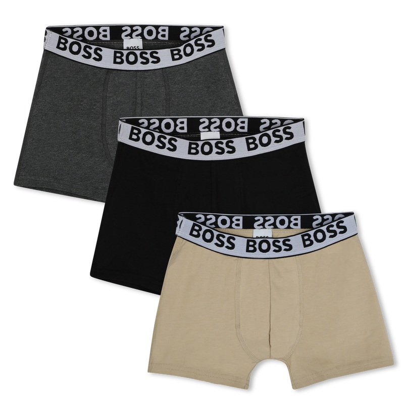 Lote de 3 boxers em algod&atilde;o BOSS 
                        BOY