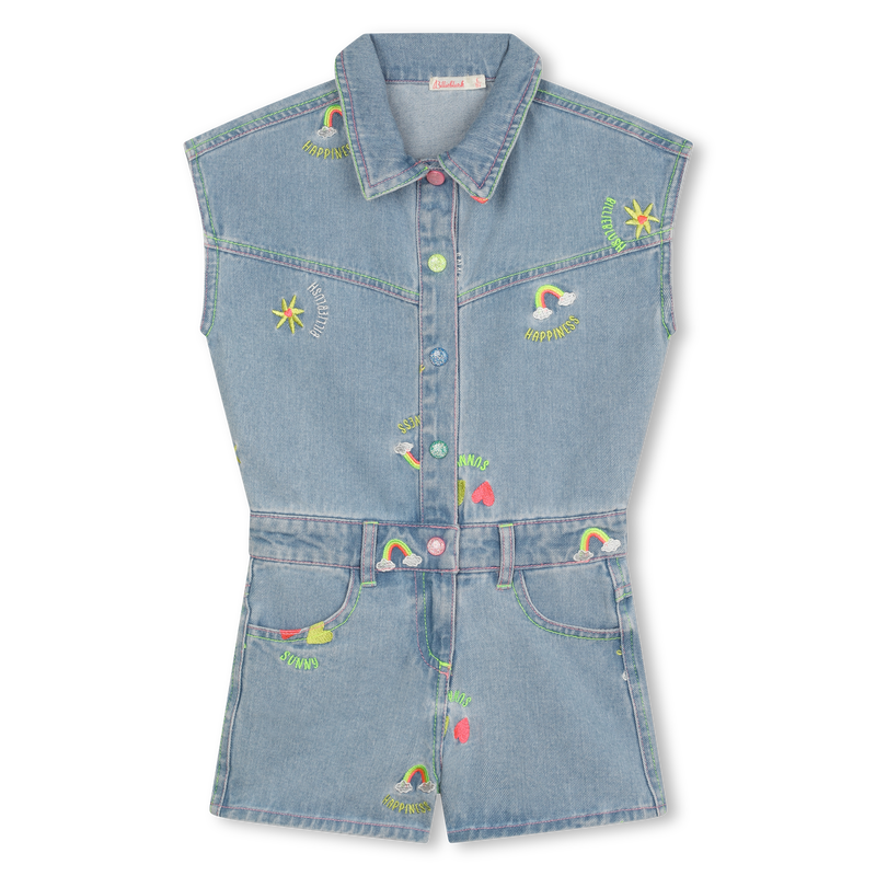Embroidered denim playsuit BILLIEBLUSH 
                    GIRL
