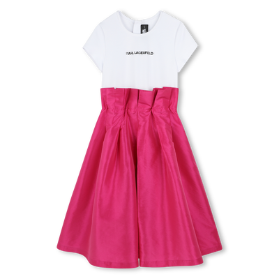 Vestido de cerim&oacute;nia em tafet&aacute; KARL LAGERFELD KIDS GIRL