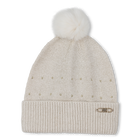 Gorro de malha com pompom, LUZ DOURADA, hi-res