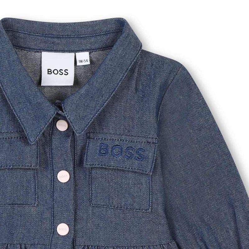 Vestido com botões e gola polo BOSS 
                    GIRL