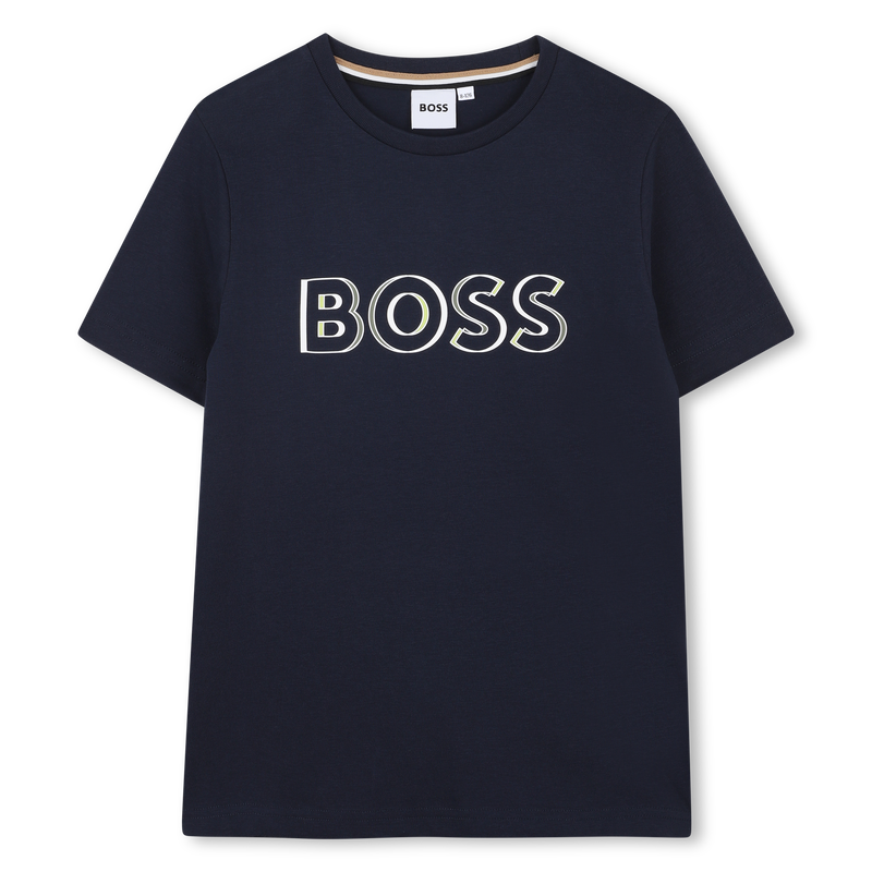 T-shirt manga curta em algod&atilde;o BOSS 
                        BOY