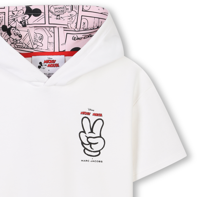 Vestido de algod&atilde;o com capuz MARC JACOBS 
                        GIRL