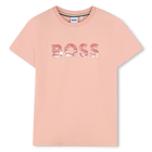 T-shirt de manga curta, FLOR ROSA, hi-res