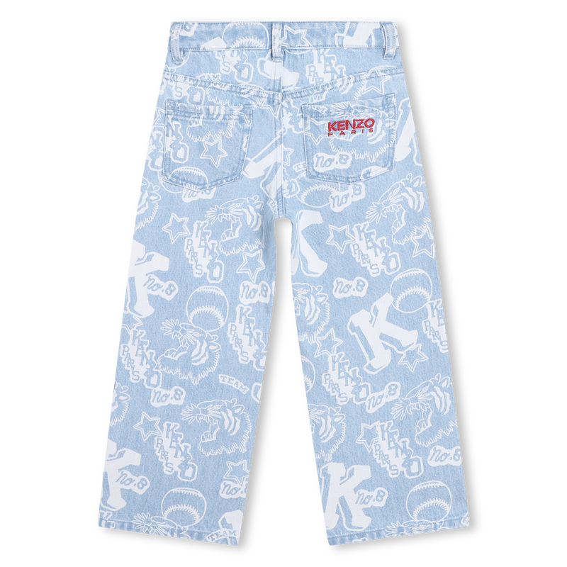 Printed cotton jeans KENZO KIDS 
                    GIRL