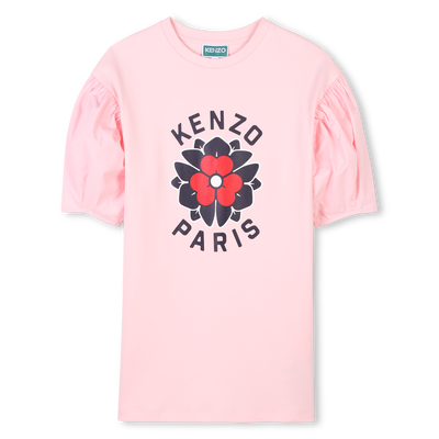 Vestido direito mangas tufadas KENZO KIDS GIRL