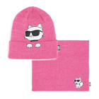 Gorro e cachecol tubular KARL LAGERFELD KIDS 
                    GIRL