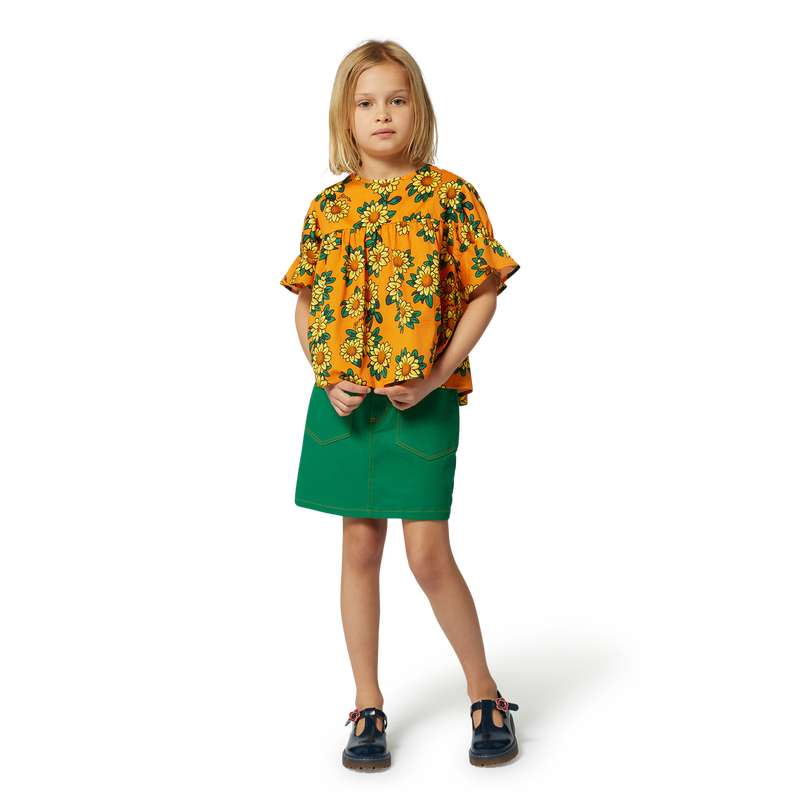 Blusa em cetim de algod&atilde;o KENZO KIDS 
                        GIRL