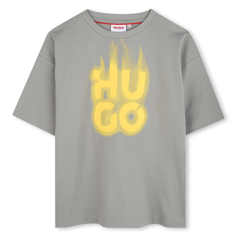 T-shirt manga curta em algod&atilde;o HUGO 
                        BOY