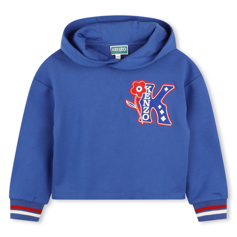 Sweatshirt bordada com capuz KENZO KIDS 
                        GIRL