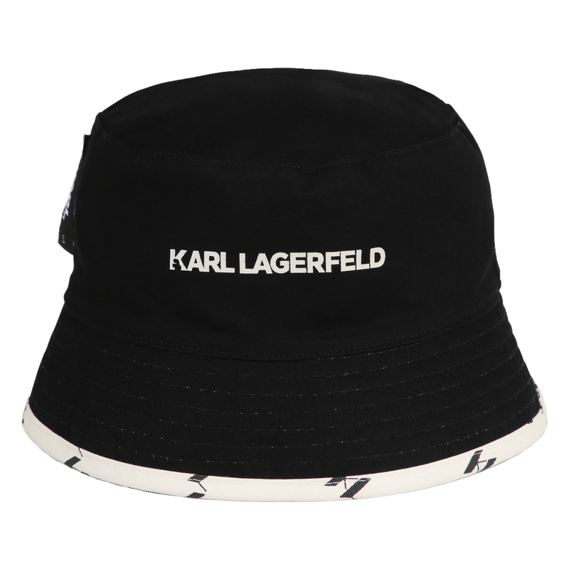 Reversible Cotton Bucket Hat KARL LAGERFELD KIDS 
                    BOY