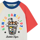 T-shirt com mangas e gola contrastante KENZO KIDS 
                    BOY