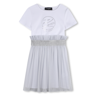 VESTIDO BI-MATERIAL MANGA CURTA KARL LAGERFELD KIDS GIRL