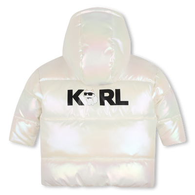 Casaco acolchoado com capuz KARL LAGERFELD KIDS GIRL