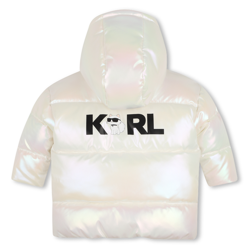 Casaco acolchoado com capuz KARL LAGERFELD KIDS 
                        GIRL